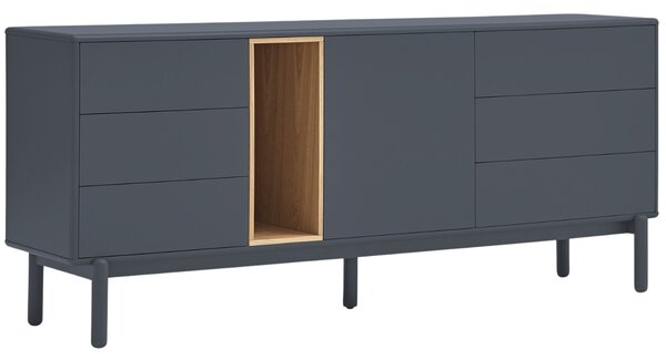 Antracitově šedá lakovaná komoda Teulat Corvo 180 x 40 cm