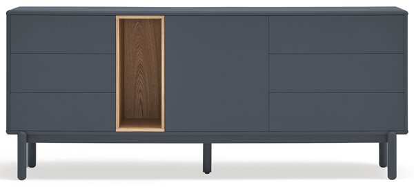 Antracitově šedá lakovaná komoda Teulat Corvo 180 x 40 cm