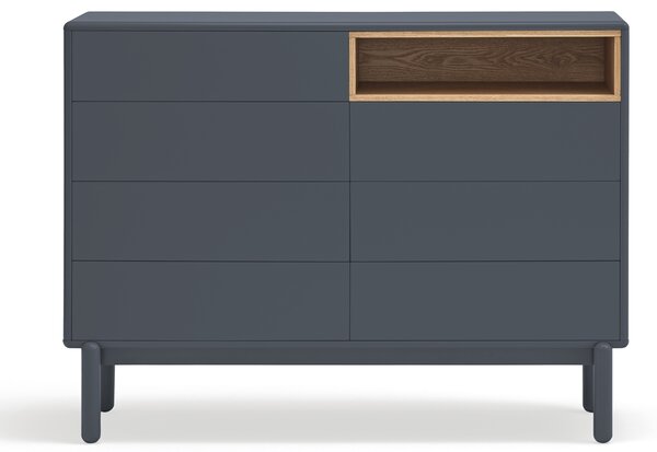 Antracitově šedá lakovaná komoda Teulat Corvo 120 x 40 cm