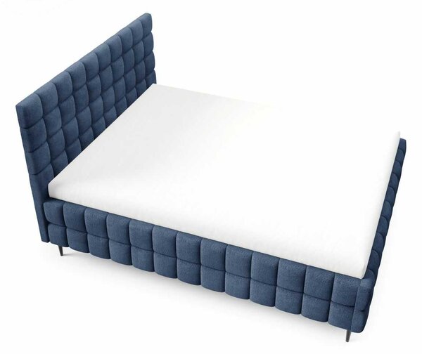 Čalouněná postel 140x200 LAILA LEG s úložným prostorem - modrá