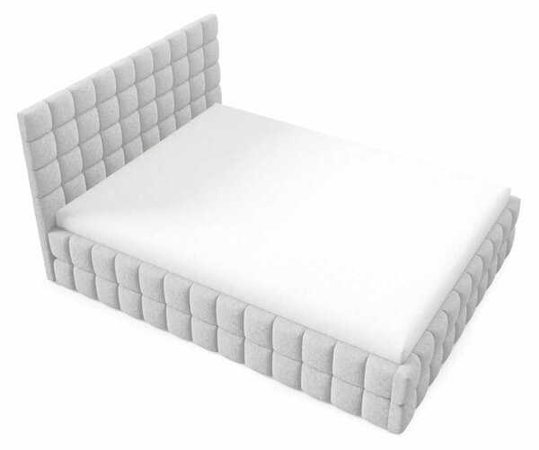 Čalouněná postel 140x200 LAILA s úložným prostorem - světle šedá