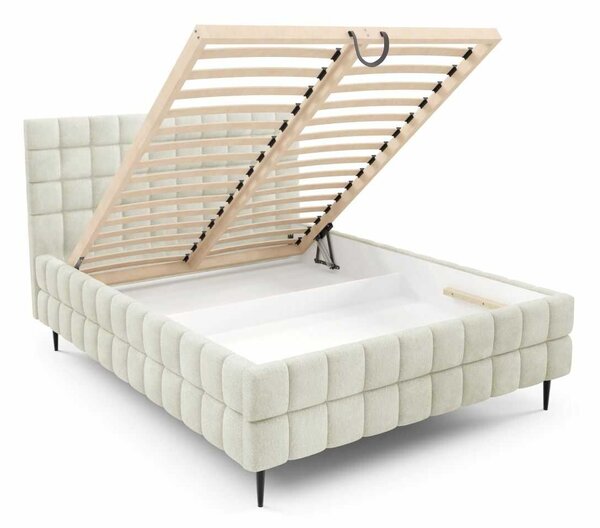 Čalouněná postel 140x200 LAILA LEG s úložným prostorem - ecru 1