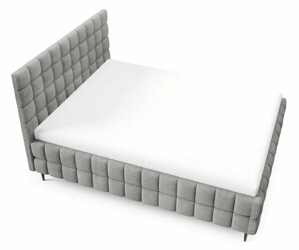 Čalouněná postel 140x200 LAILA LEG s úložným prostorem - šedá