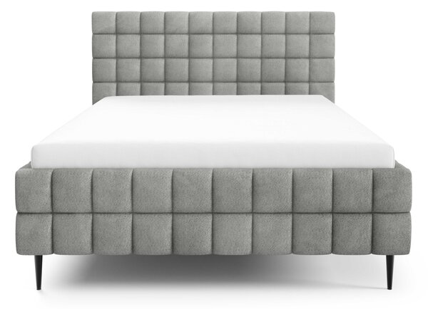Čalouněná postel 140x200 LAILA LEG s úložným prostorem - šedá