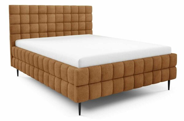 Čalouněná postel 140x200 LAILA LEG s úložným prostorem - hnědá