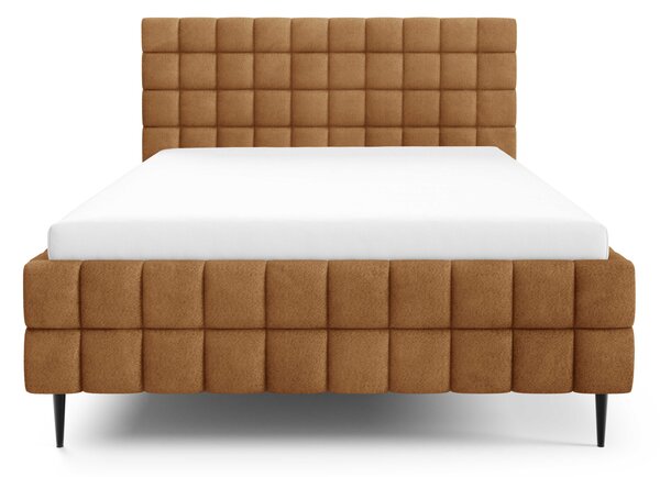 Čalouněná postel 140x200 LAILA LEG s úložným prostorem - hnědá