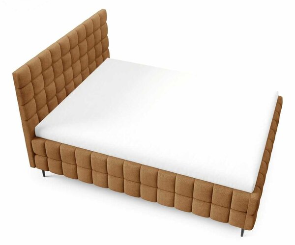 Čalouněná postel 140x200 LAILA LEG s úložným prostorem - hnědá