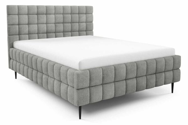 Čalouněná postel 140x200 LAILA LEG s úložným prostorem - šedá