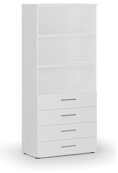 Kancelářská skříň se zásuvkami PRIMO WHITE, 800 x 420 x 1781 mm, bílá