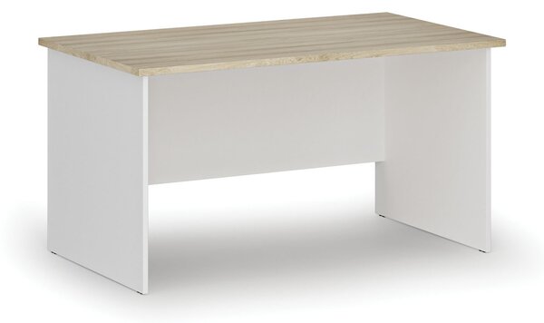 Kancelářský psací stůl PRIMO WHITE, 140x80 cm, bílá/dub přírodní