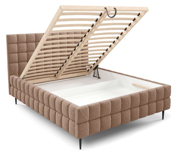 Čalouněná postel 140x200 LAILA LEG s úložným prostorem - čokoládová