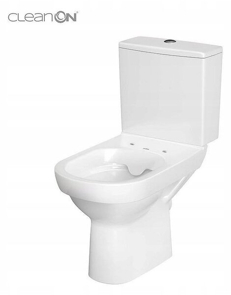 Cersanit CITY - WC kombi + antibakteriální sedátko s funkcí pomalého zavírání, horizontální odpad, přívod vody z boku nádržky, K35-035