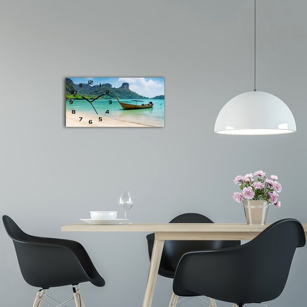 Moderní skleněné hodiny na stěnu Loď pl_zsp_60x30_f_49810793