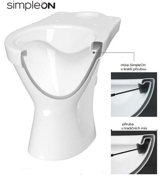 Cersanit Carsania II CleanOn WC kombi + pomalu padající sedátko, zadní odpad, 3/6l, K11-2340