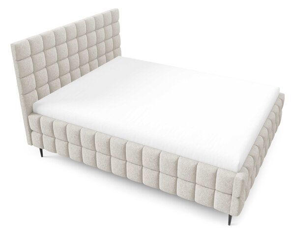 Čalouněná postel 140x200 LAILA LEG s úložným prostorem - světle béžová