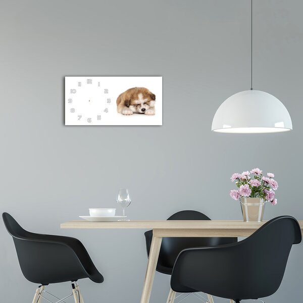 Skleněné hodiny na stěnu Štěně Akita pl_zsp_60x30_f_49805861