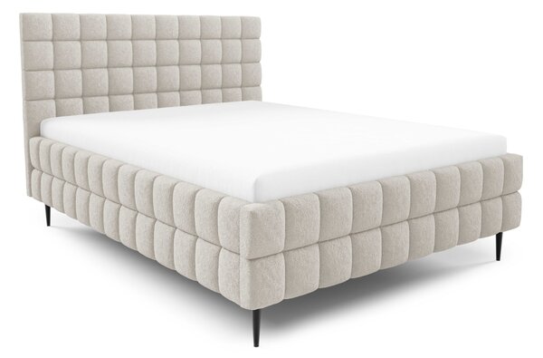 Čalouněná postel 140x200 LAILA LEG s úložným prostorem - světle béžová