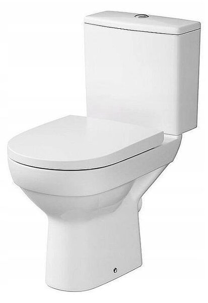 Cersanit CITY - WC kombi + antibakteriální sedátko s funkcí pomalého zavírání, horizontální odpad, přívod vody z boku nádržky, K35-035