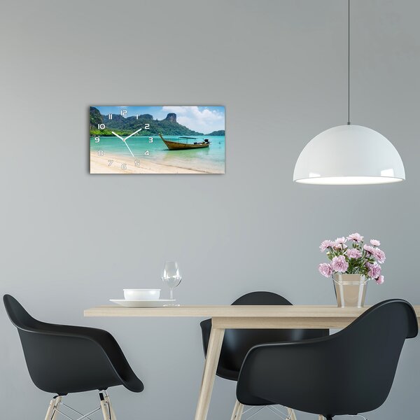 Moderní skleněné hodiny na stěnu Loď pl_zsp_60x30_f_49810793