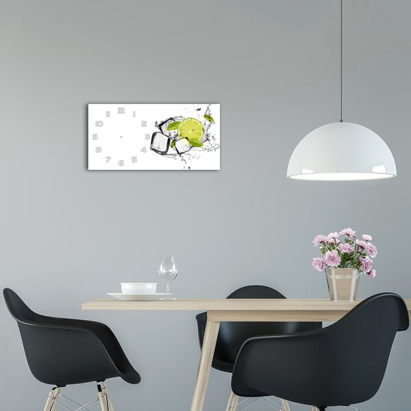 Skleněné hodiny na stěnu Limetka s ledem pl_zsp_60x30_f_50499693