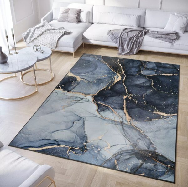 Koberec CRYSTAL PRINT CR-6 šedý / černý