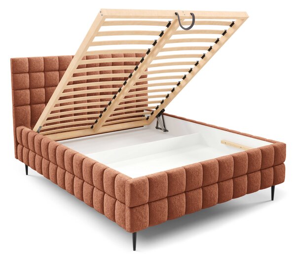 Čalouněná postel 140x200 LAILA LEG s úložným prostorem - korálová