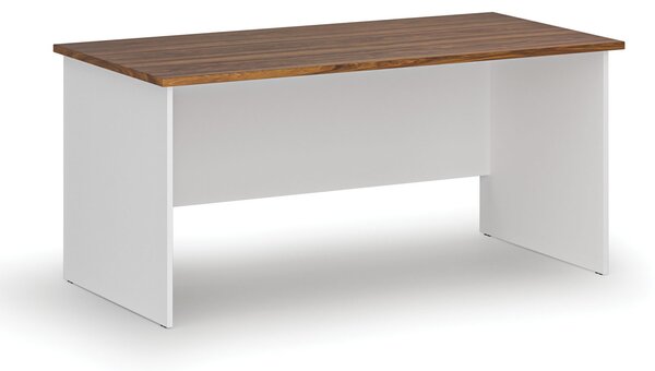Kancelářský psací stůl PRIMO WHITE, 160x80 cm, bílá/ořech