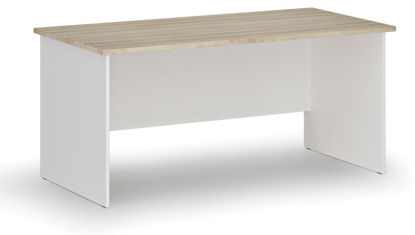 Kancelářský psací stůl PRIMO WHITE, 160x80 cm, bílá/dub přírodní