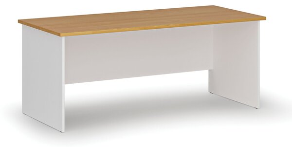 Kancelářský psací stůl PRIMO WHITE, 180x80 cm, bílá/buk