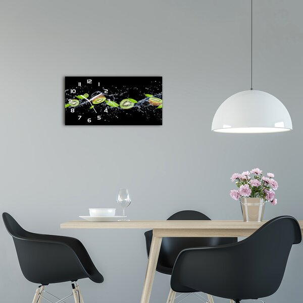 Moderní skleněné hodiny na stěnu Kivi a voda pl_zsp_60x30_f_51417101