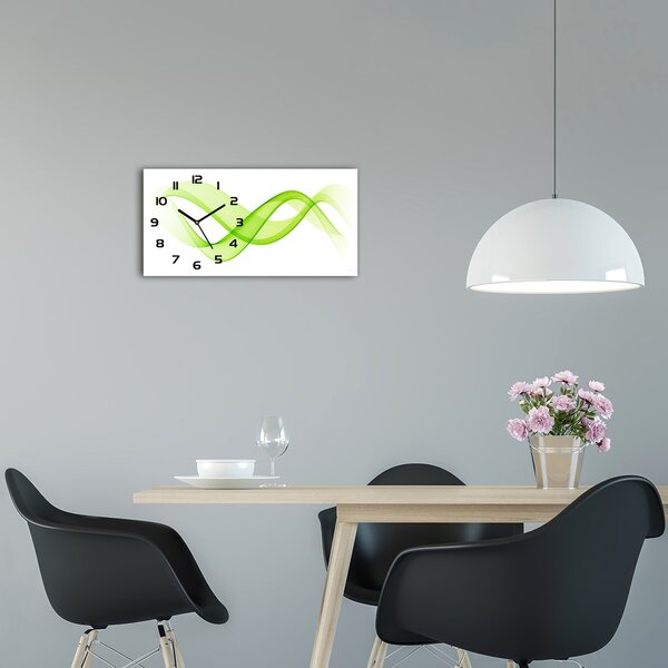 Skleněné hodiny na stěnu tiché Barevné vlny pl_zsp_60x30_f_51509476