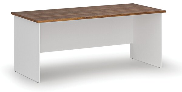Kancelářský psací stůl PRIMO WHITE, 180x80 cm, bílá/ořech