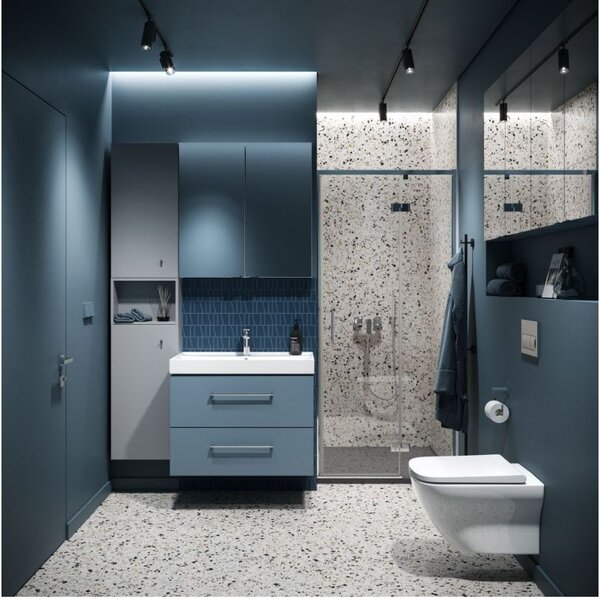 Cersanit Larga square Clean On, závěsná wc mísa 3/5 l + sedátko s pomalým zavíráním z duroplastu, bílá, S701-473