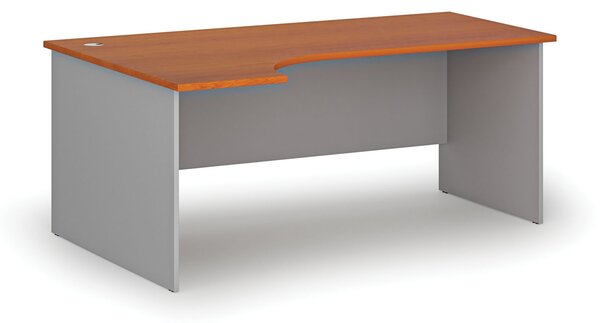 Rohový kancelářský psací stůl PRIMO GRAY, 180x120 cm, levý, šedá/třešeň