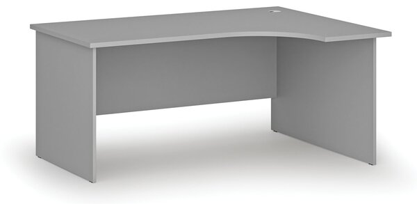 Rohový kancelářský psací stůl PRIMO GRAY, 160x120 cm, pravý, šedá