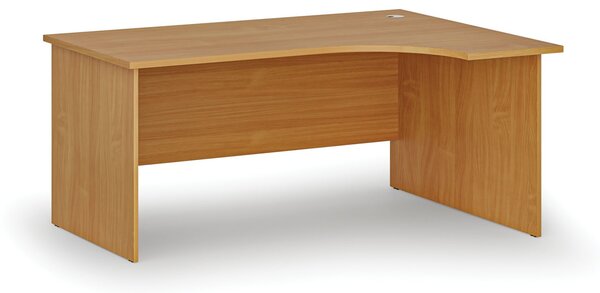 Rohový kancelářský psací stůl PRIMO WOOD, 160x120 cm, pravý, buk