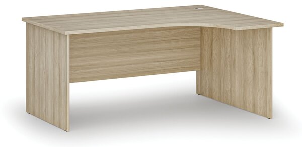 Rohový kancelářský psací stůl PRIMO WOOD, 160x120 cm, pravý, dub přírodní