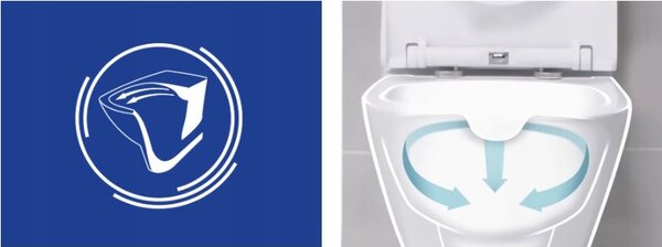 Cersanit Larga Square CleanOn, závěsná wc mísa bez sedátka, bílá, K120-004