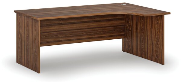 Rohový kancelářský psací stůl PRIMO WOOD, 180x120 cm, pravý, ořech
