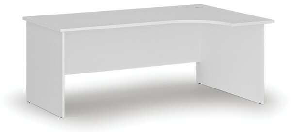 Rohový kancelářský psací stůl PRIMO WHITE, 180x120 cm, pravý, bílá