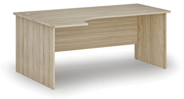 Rohový kancelářský psací stůl PRIMO WOOD, 180x120 cm, levý, dub přírodní