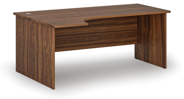 Rohový kancelářský psací stůl PRIMO WOOD, 180x120 cm, levý, ořech