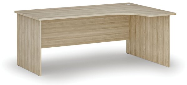 Rohový kancelářský psací stůl PRIMO WOOD, 180x120 cm, pravý, dub přírodní