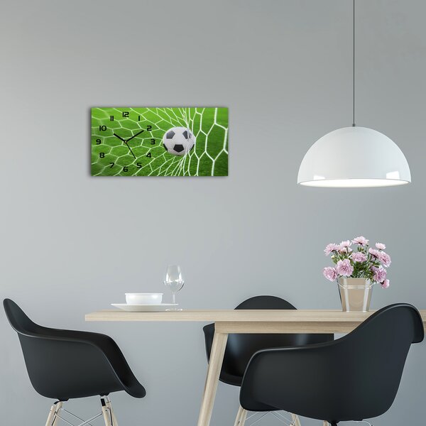 Skleněné hodiny na stěnu tiché Míč v brance pl_zsp_60x30_f_52987773