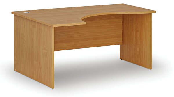 Ergonomický kancelářský psací stůl PRIMO WOOD, 160x120 cm, levý, buk