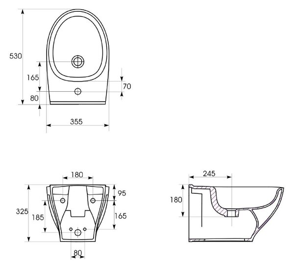 Cersanit Moduo CleanOn - závěsný bidet, bílá, K116-026