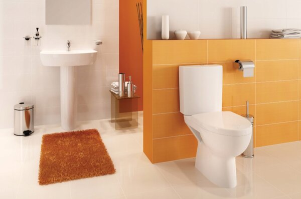 Cersanit Parva CleanOn, kombi wc se splachováním 3/5l, horizontální odtok, přívod vody z boku a antibakteriálním sedátkem z duroplastu, bílá, K27-063
