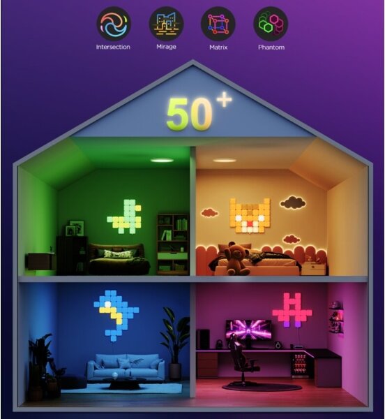 Govee - 10x Smart mini RGBIC panel Wi-Fi