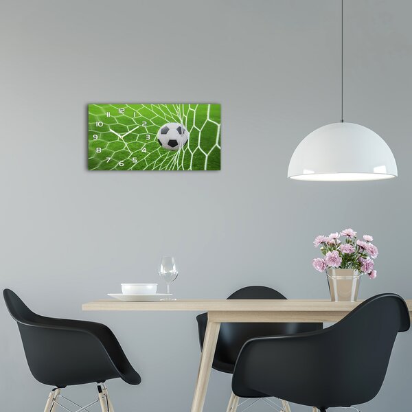 Skleněné hodiny na stěnu tiché Míč v brance pl_zsp_60x30_f_52987773