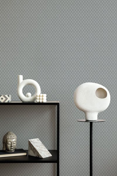 Luxusní geometrická vliesová tapeta na zeď, šedo-krémová, Z15536, Mini Trend, Zambaiti Parati
